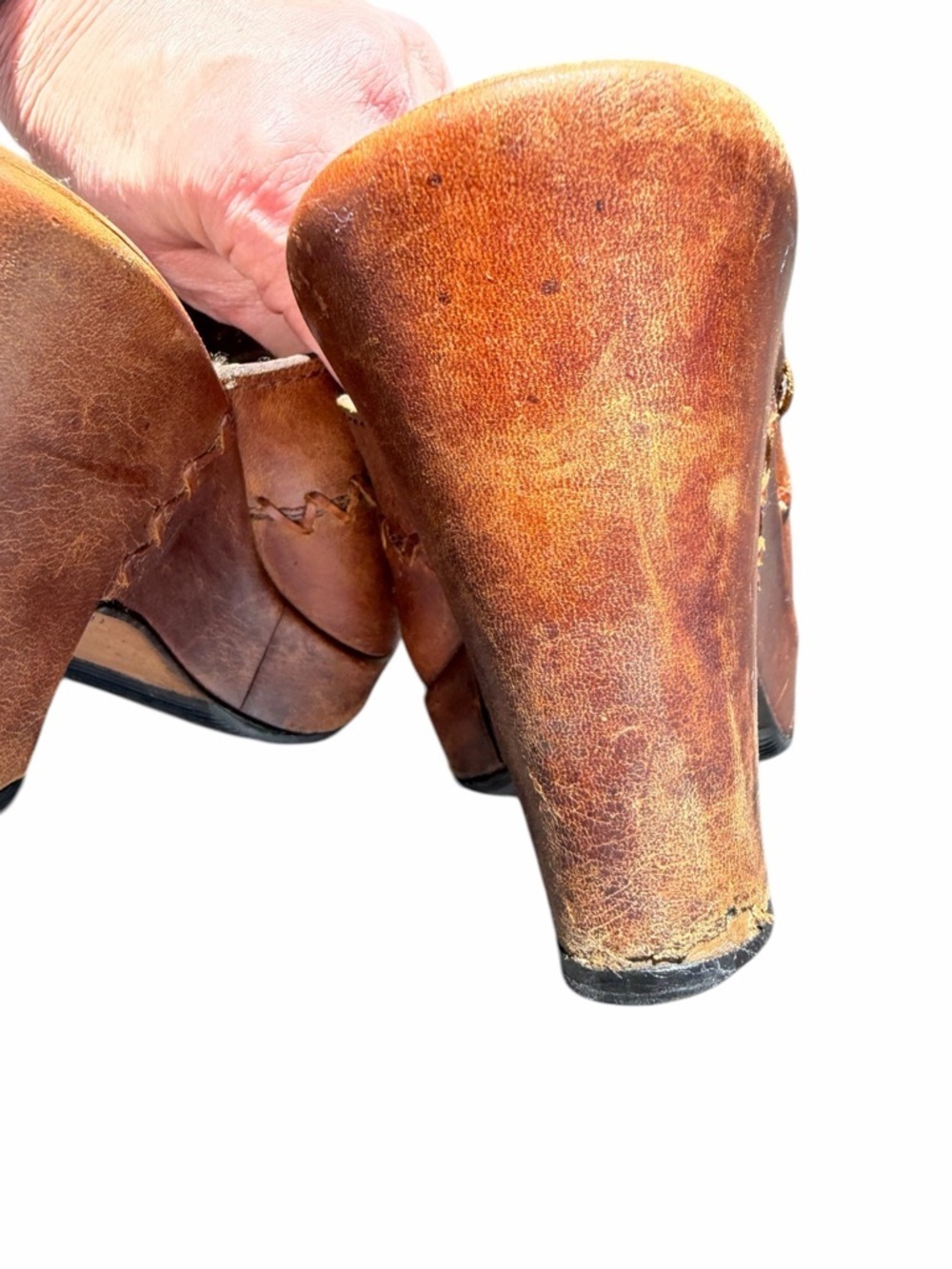 Frye  Leather western distressed mules 6.5 - Picture 6 of 9